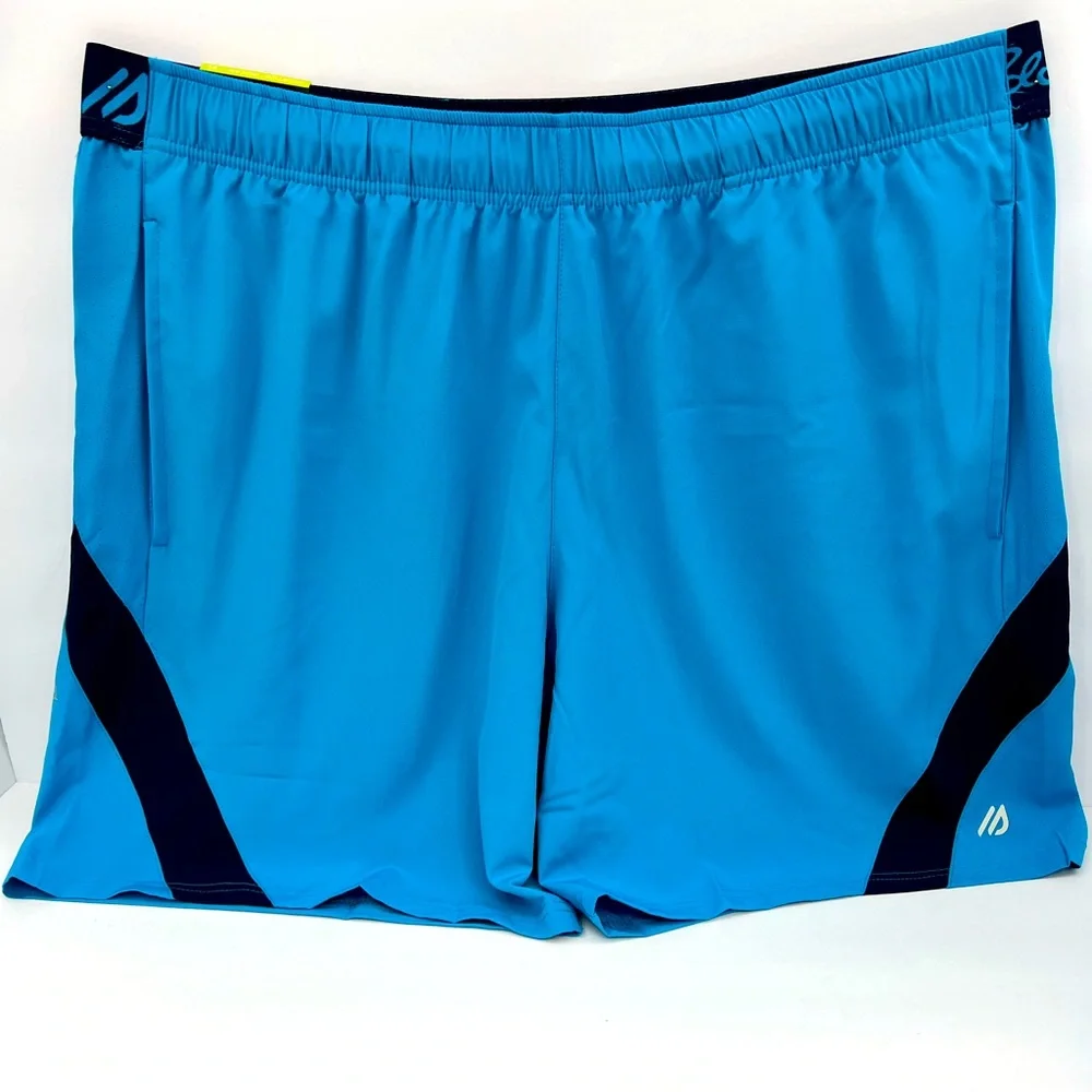 EDDIE BOUER LARGE GYM SHORTS BLUE MOTION TO MOVE, 4 WAY STRETCH MOISTURE WICKING